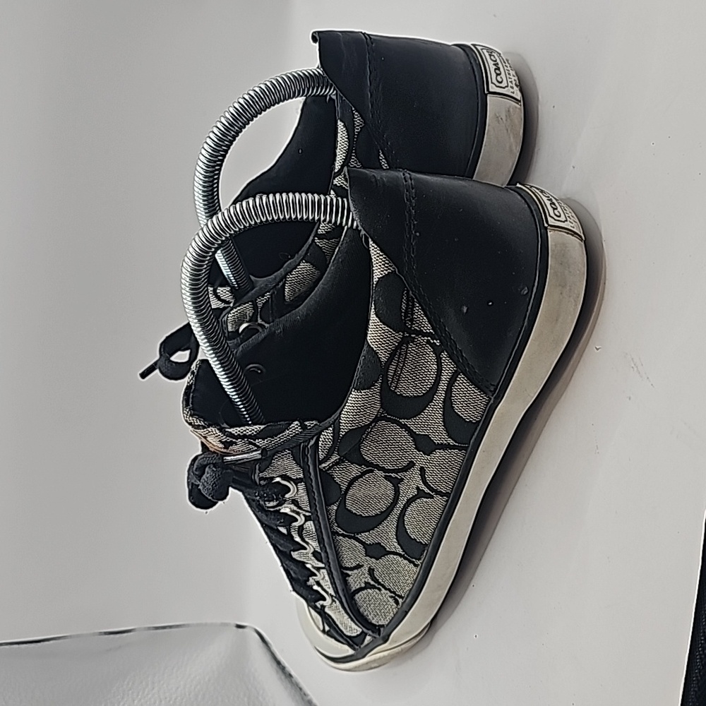 Coach Barrett Sneakers womens Black White size 7.5 - Picture 2 of 9